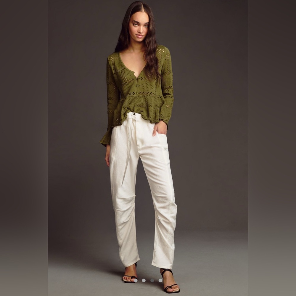 Anthropologie Pilcro Pointelle Babydoll Sweater